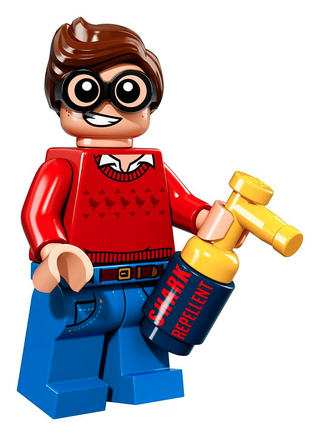 Dick Grayson, with BAT SHARK REPELLENT OH MY GOD TAKE ALL OF MY MONEY